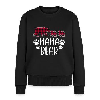 Mama Bear - Frauen Premium Bio Pullover - Schwarz - Vorne - Julia (174cm)