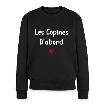 Les copines d'abord - Pull Premium bio Femme - noir - Devant - Julia (174cm)