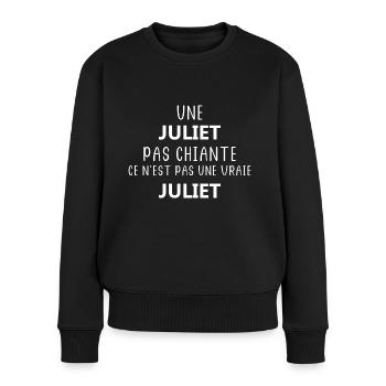 Une Juliet pas chiante - Pull Premium bio Femme - noir - Devant - Julia (174cm)