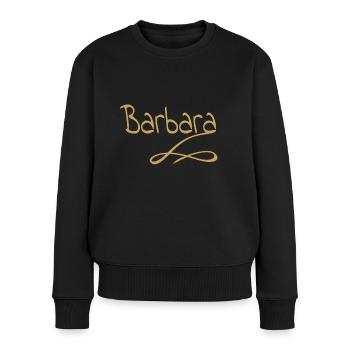Prénom barbara - Pull Premium bio Femme - noir - Devant - Julia (174cm)