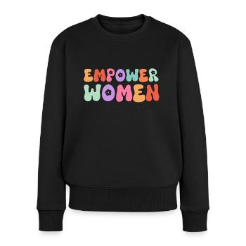 Empower Women - Frauen Premium Bio Pullover - Schwarz - Vorne - Julia (174cm)