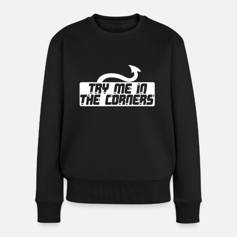 TrymeintheCorner - Frauen Premium Bio Pullover - Schwarz
