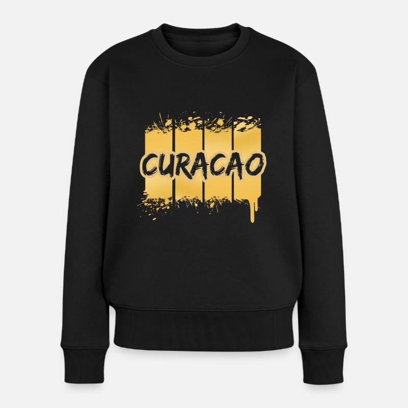 Curacao als Curacao - Frauen Premium Bio Pullover - Schwarz