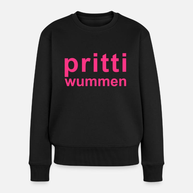 pritti wummen - Frauen Premium Bio Pullover - Schwarz