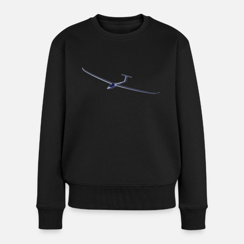 segelflugzeug - Frauen Premium Bio Pullover - Schwarz