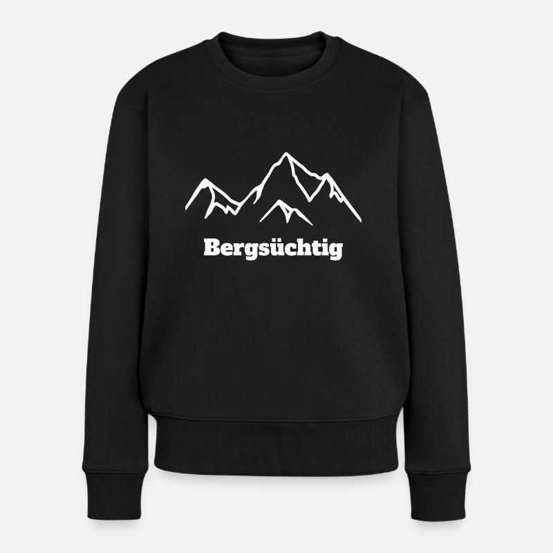schöne Berge, wunderbare Gipfel, bergsüchtig - Frauen Premium Bio Pullover - Schwarz