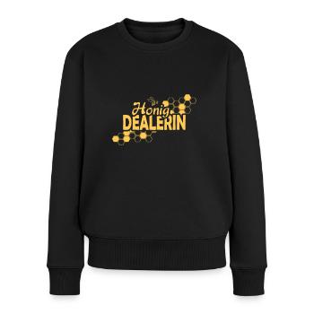 Imkerin Honig Dealerin - Frauen Premium Bio Pullover - Schwarz - Vorne - Julia (174cm)