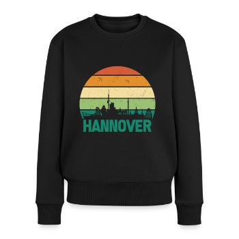 Hannover Skyline Retro Ville - Pull Premium bio Femme - noir - Devant - Julia (174cm)