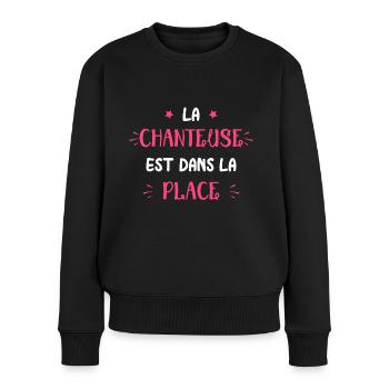 La chanteuse est dans la place - Pull Premium bio Femme - noir - Devant - Julia (174cm)
