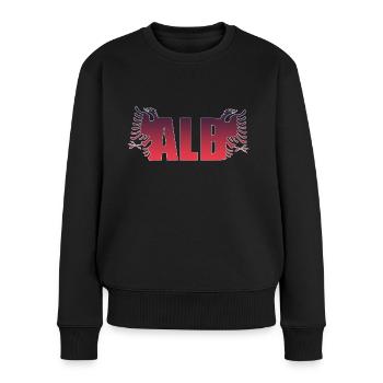 ALB- Albaner - Albanien - Frauen Premium Bio Pullover - Schwarz - Vorne - Julia (174cm)