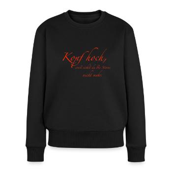 Kopf hoch - Frauen Premium Bio Pullover - Schwarz - Vorne - Julia (174cm)