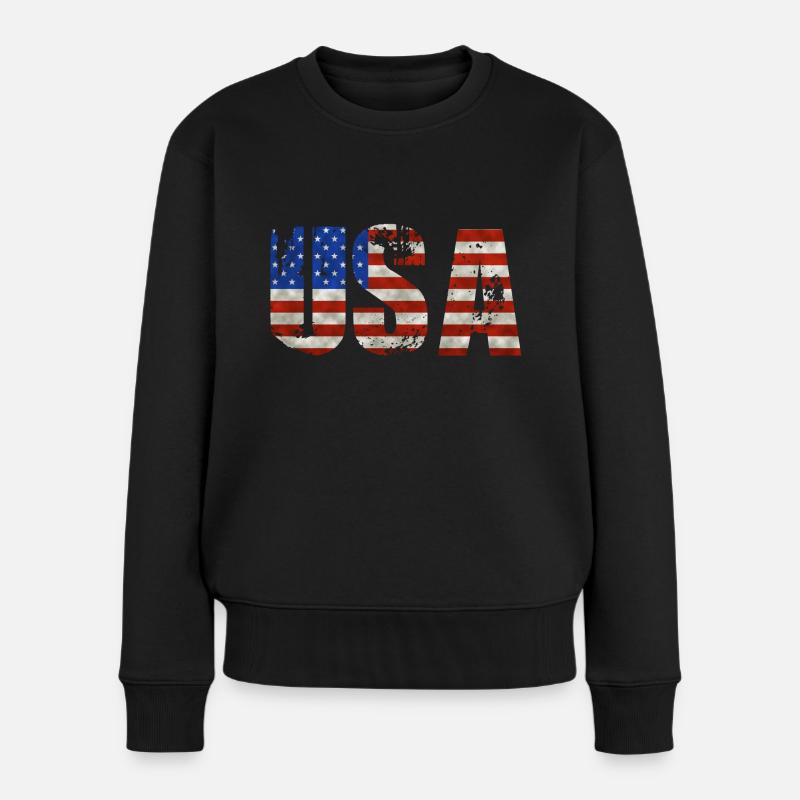 usa - Pull Premium bio Femme - noir