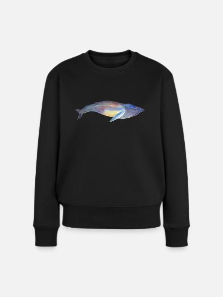 Buckelwal - Buckelwal Nr. 2 - Frauen Premium Bio Pullover - Schwarz