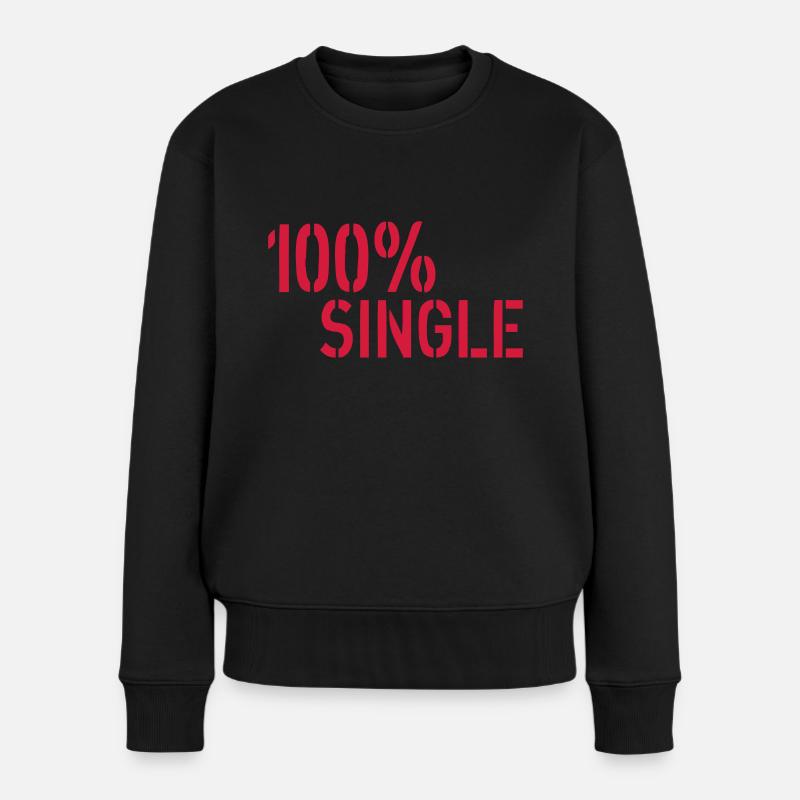 Single - Frauen Premium Bio Pullover - Schwarz