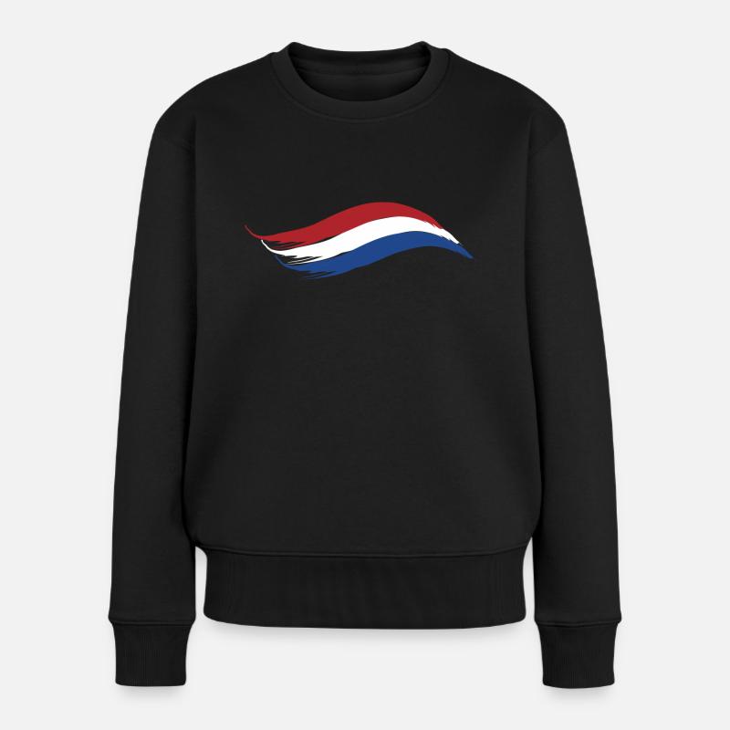 NIEDERLANDE NATIONALFLAGGE - Frauen Premium Bio Pullover - Schwarz