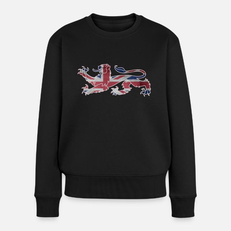 Angleterre, drapeau, écussons, drapeau anglais, Royaume-Uni - Pull Premium bio Femme - noir
