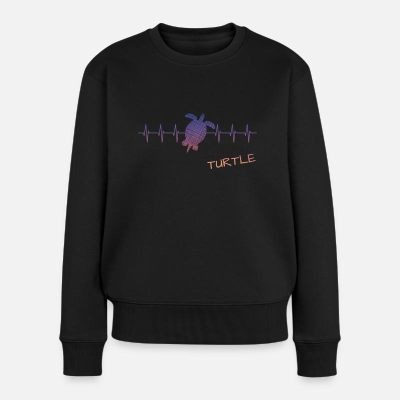 Turtle turtle - Frauen Premium Bio Pullover - Schwarz