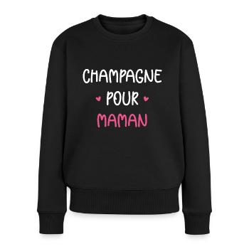 pour maman - Pull Premium bio Femme - noir - Devant - Julia (174cm)