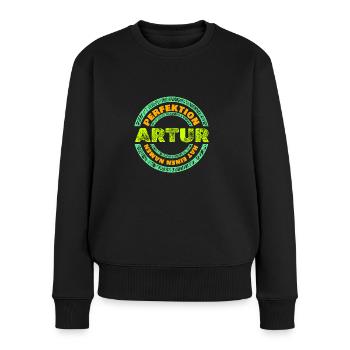 Geschenk für Artur - Frauen Premium Bio Pullover - Schwarz - Vorne - Julia (174cm)