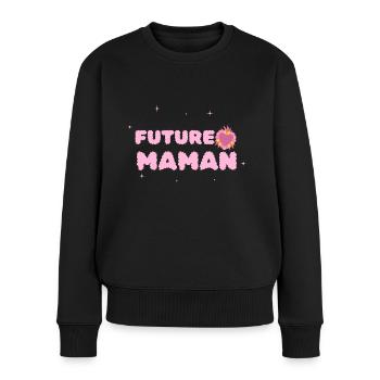 Future maman. Femme enceinte - Pull Premium bio Femme - noir - Devant - Julia (174cm)