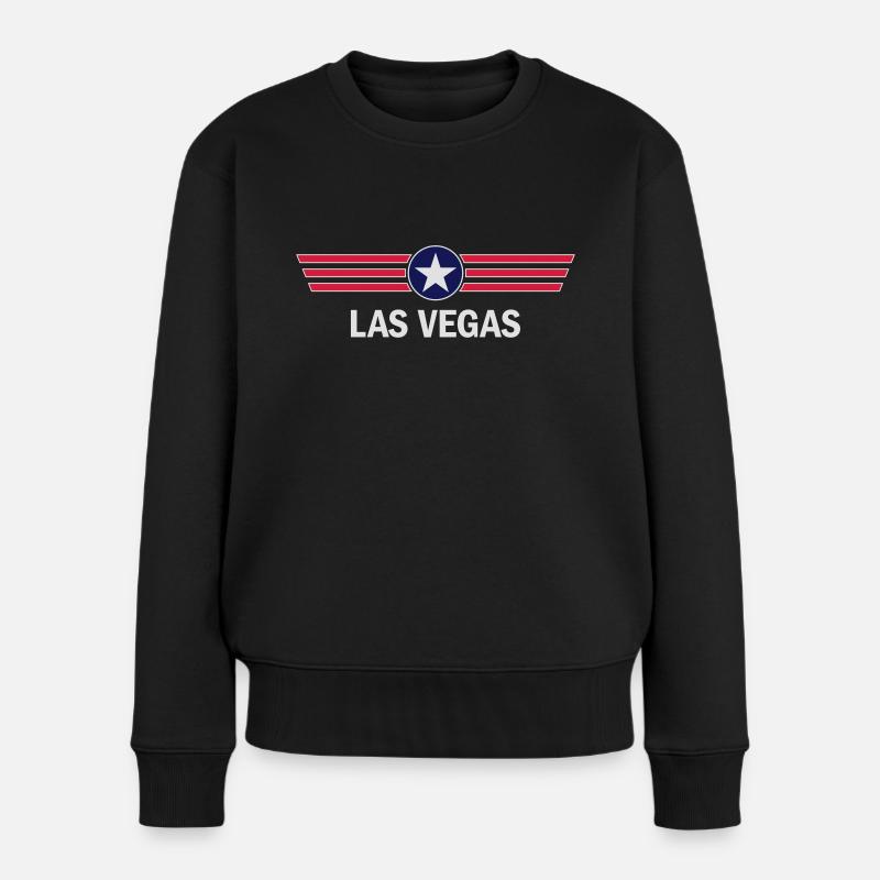 Las Vegas - Frauen Premium Bio Pullover - Schwarz