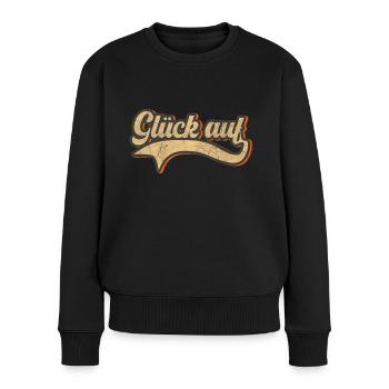 Glück auf - Frauen Premium Bio Pullover - Schwarz - Vorne - Julia (174cm)