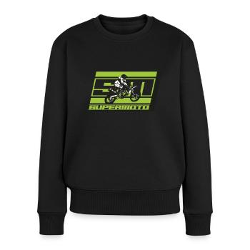 SM SUPER MOTO - Frauen Premium Bio Pullover - Schwarz - Vorne - Julia (174cm)