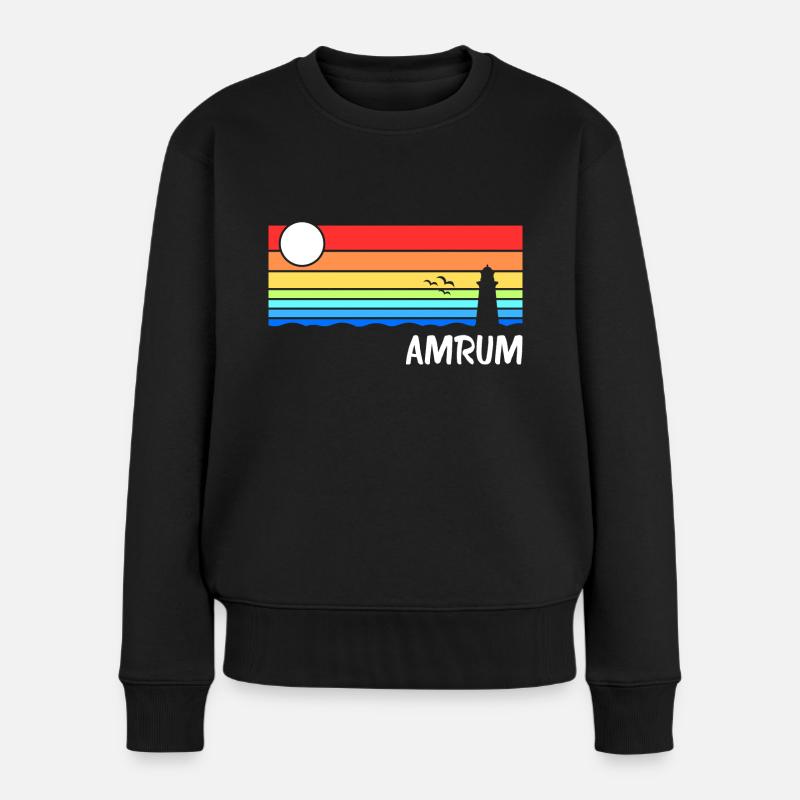 Amrum Nordsee Nordfriesische Insel Geschenk - Frauen Premium Bio Pullover - Schwarz