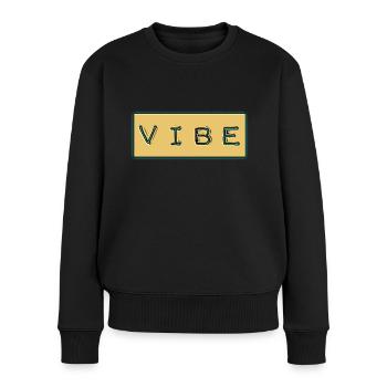 VIBE - Frauen Premium Bio Pullover - Schwarz - Vorne - Julia (174cm)