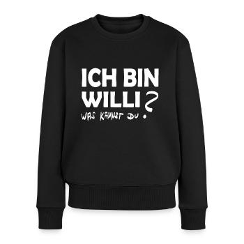 Geschenk für Willi - Frauen Premium Bio Pullover - Schwarz - Vorne - Julia (174cm)