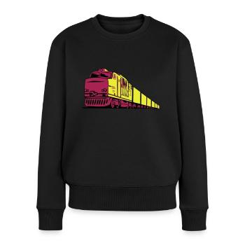 Güterzug Eisenbahn lok - Frauen Premium Bio Pullover - Schwarz - Vorne - Julia (174cm)