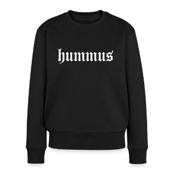 Hummus - Vegan Alimentation Saine Mode de vie - Pull Premium bio Femme - noir - Devant - Julia (174cm)