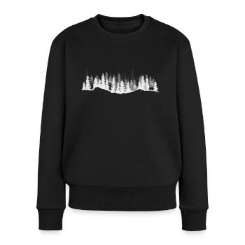 Wald Minimalistisch Natur Naturliebhaber Outdoor - Frauen Premium Bio Pullover - Schwarz - Vorne - Julia (174cm)
