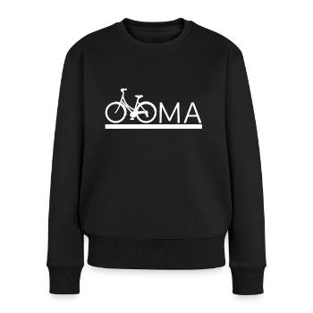 Oma Fahrrad Radeln beste Oma - Frauen Premium Bio Pullover - Schwarz - Vorne - Julia (174cm)