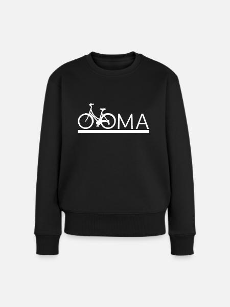 Oma Fahrrad Radeln beste Oma - Frauen Premium Bio Pullover - Schwarz