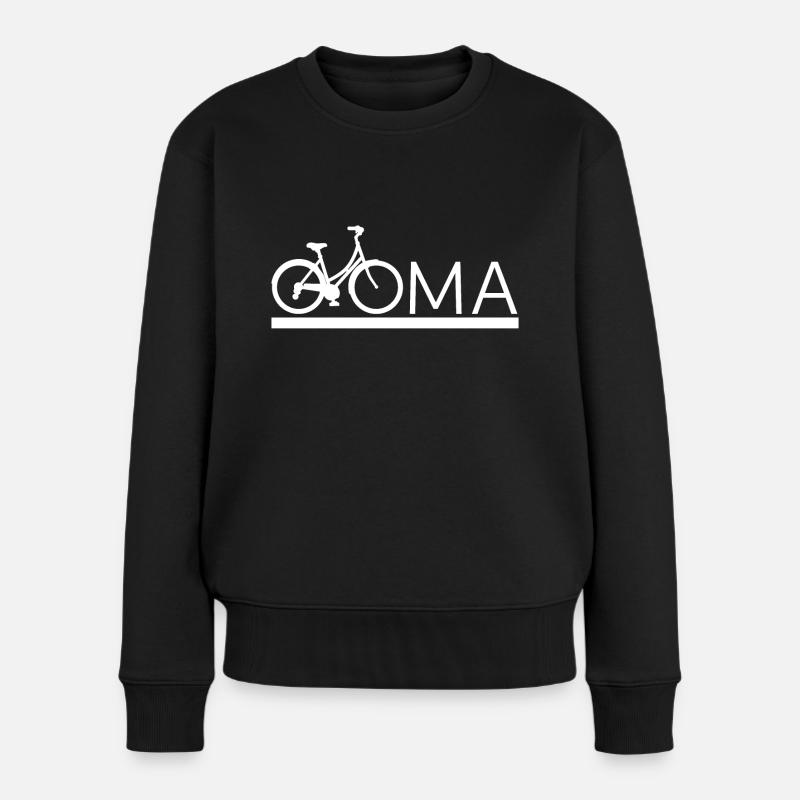 Oma Fahrrad Radeln beste Oma - Frauen Premium Bio Pullover - Schwarz