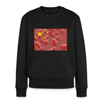 Chinesisch China Land - Frauen Premium Bio Pullover - Schwarz - Vorne - Julia (174cm)