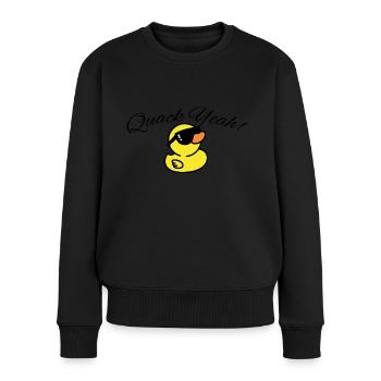 Femmes Quak Yeah Funny Duck - Pull Premium bio Femme - noir - Devant - Julia (174cm)