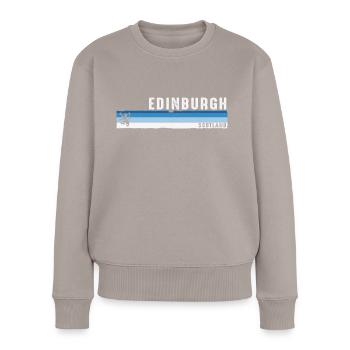 Edinburgh Schottland Schottisches Souvenir für Großbritannien - Frauen Premium Bio Pullover - Taupe - Vorne - Julia (174cm)