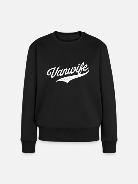 Vanwife Van Wife Camping Caravan Adventure - Women's Premium Organic Jumper - black