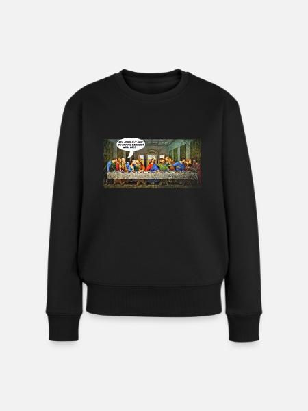 Jesus, das letzte Abendmahl - Frauen Premium Bio Pullover - Schwarz