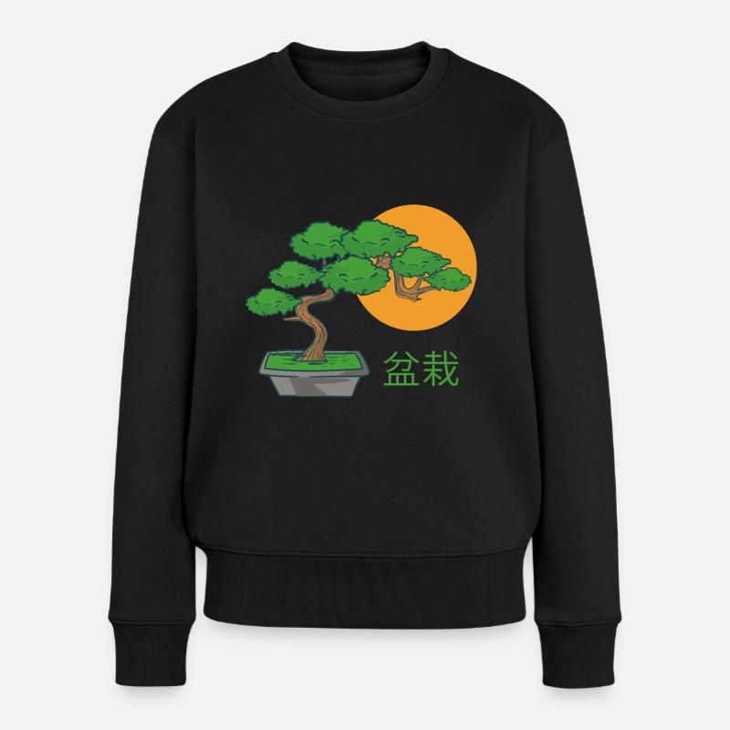 Bonsai Kleiner Baum - Frauen Premium Bio Pullover - Schwarz