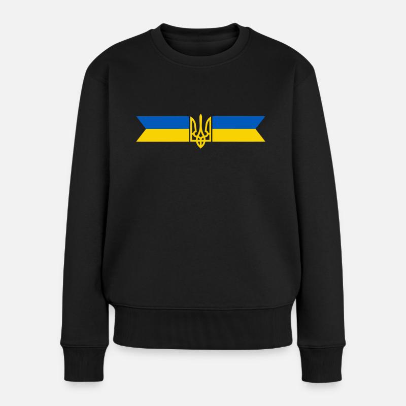 Ukraine - Frauen Premium Bio Pullover - Schwarz