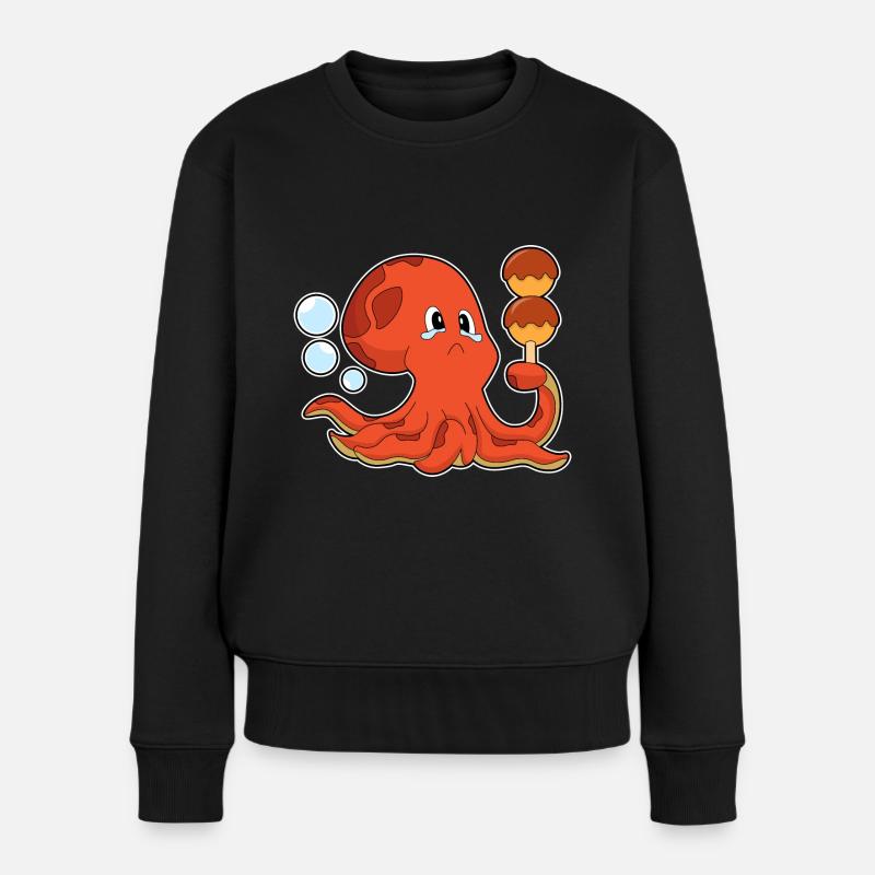 Octopus Takoyaki - Women's Premium Organic Jumper - black