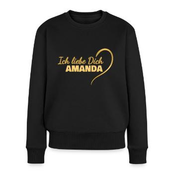 Amanda - Pull Premium bio Femme - noir - Devant - Julia (174cm)