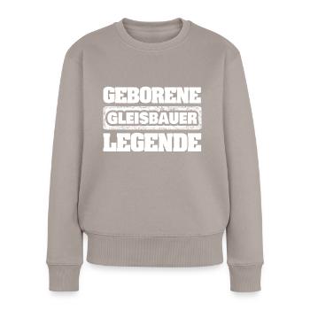 Geschenk für Gleisbauer - Frauen Premium Bio Pullover - Taupe - Vorne - Julia (174cm)
