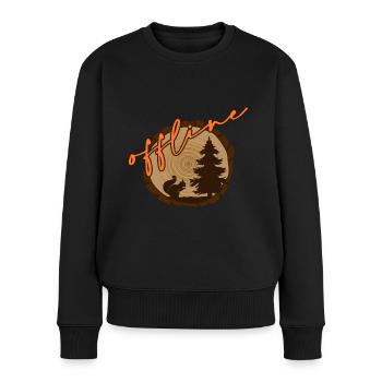 Waldbaden Wald shinrin yoku offline Waldbad - Frauen Premium Bio Pullover - Schwarz - Vorne - Julia (174cm)