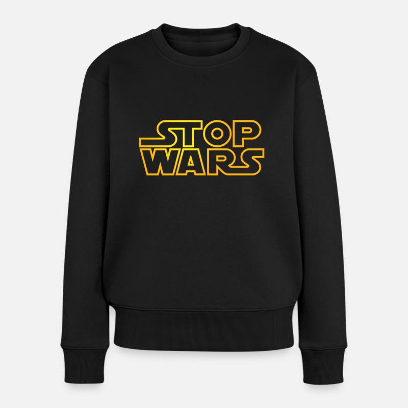 stop wars starlight outline - Frauen Premium Bio Pullover - Schwarz