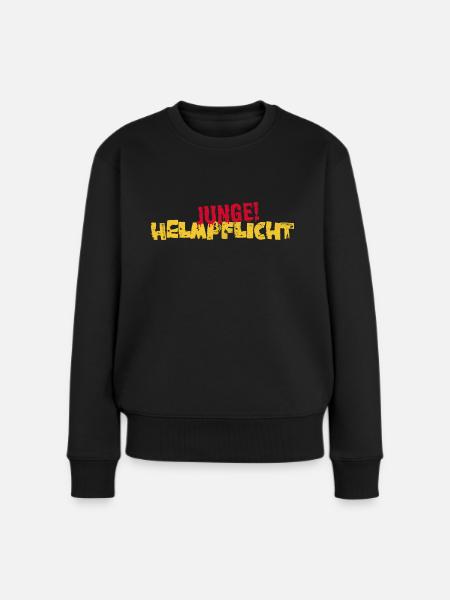 Helmpflicht Junge! - Frauen Premium Bio Pullover - Schwarz