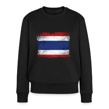 Drapeau de la Thaïlande - Pull Premium bio Femme - noir - Devant - Julia (174cm)